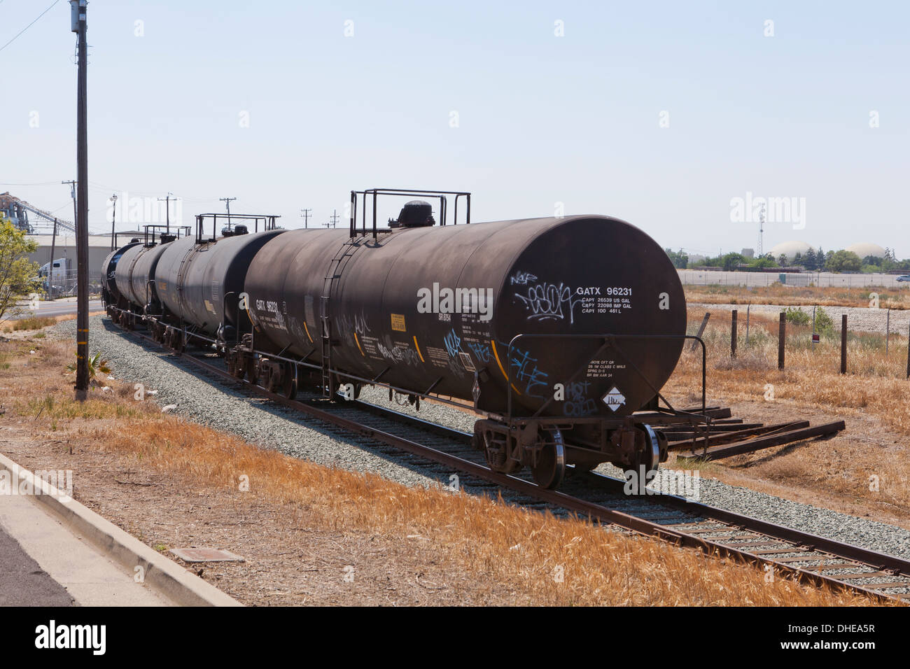DOT 111 rail tank cars - California USA Stock Photo