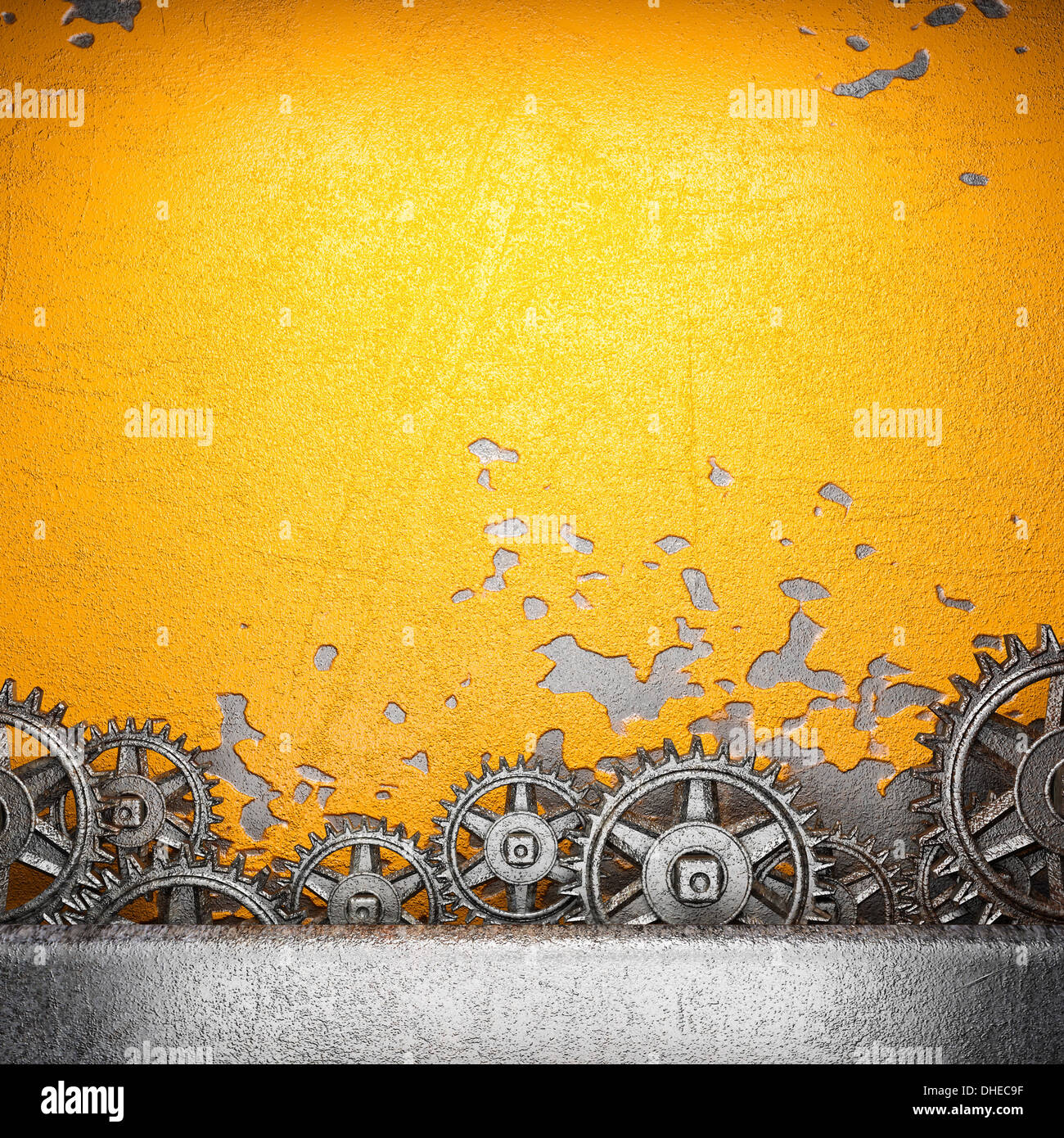 gear wheels on steel background Stock Photo - Alamy