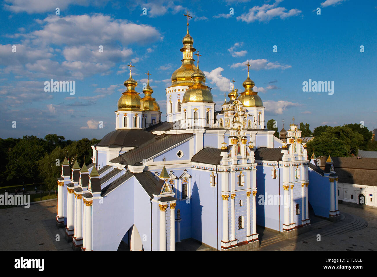 Golden domes of St. Michael Monastery, Kiev, Ukraine, Europe Stock Photo
