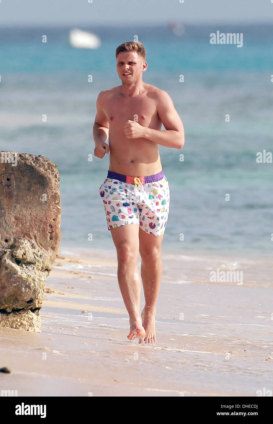 Jeff Brazier takes a walk along a beach and prepares to go for a