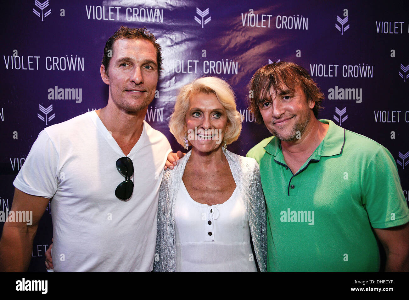 Matthew McConaughey Kay McConaughey and Richard Linklater at advanced  screening of movie 'Bernie' held at Violet Crown Cinema Stock Photo - Alamy