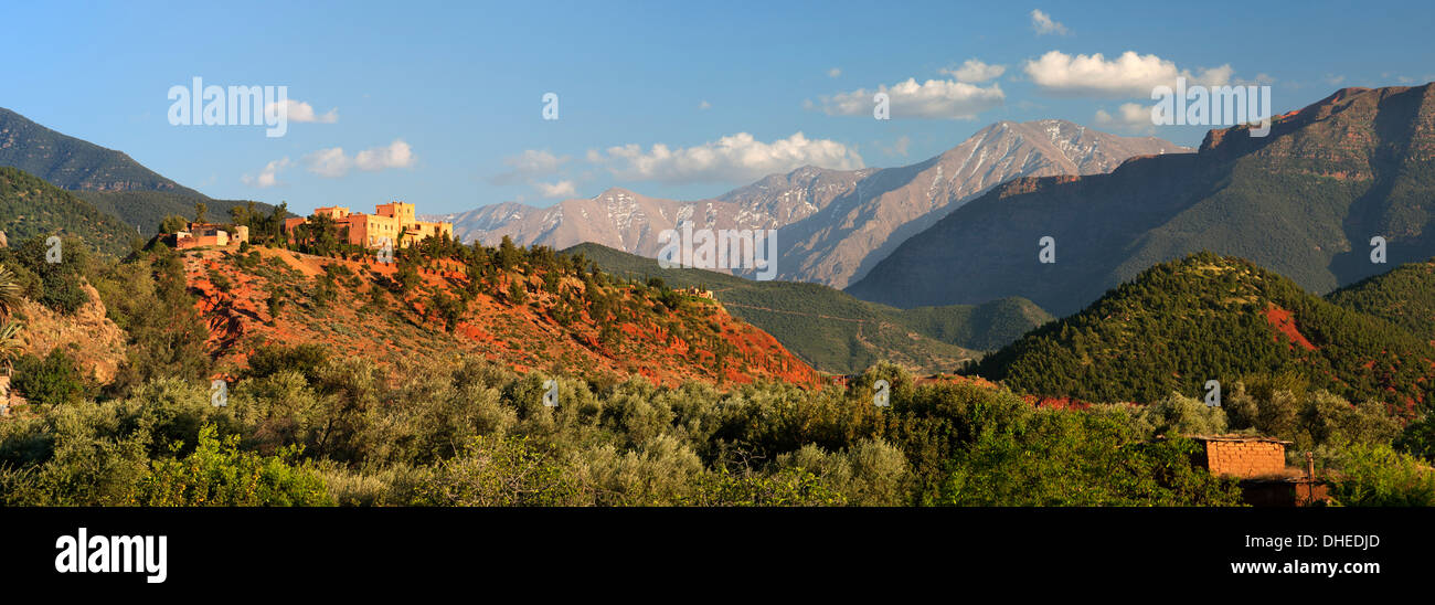 The hotel Kasbah Bab Ourika, Ourika Valley, Atlas Mountains, Morocco, North Africa, Africa Stock Photo