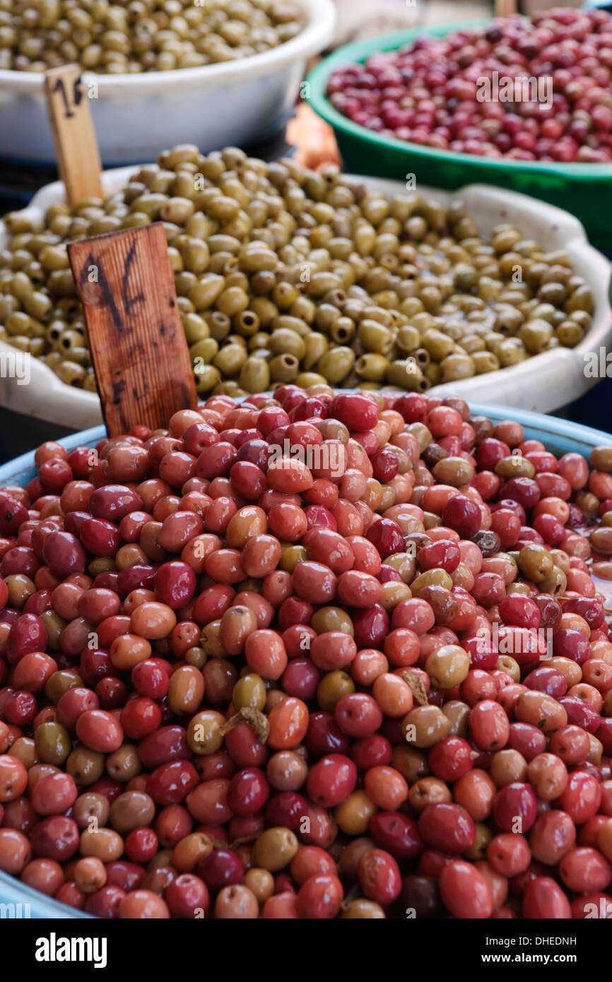 Olives in the souk, Essaouira, Atlantic coast, Morocco, North Africa, Africa Stock Photo
