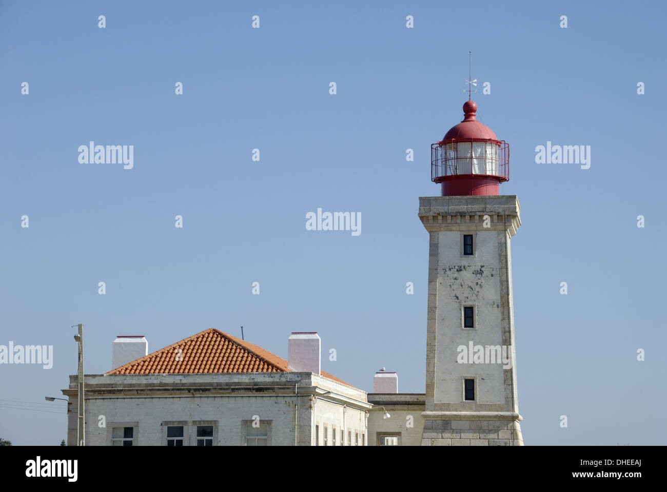 Alfanzina Lighthouse in Portugal Stock Photo