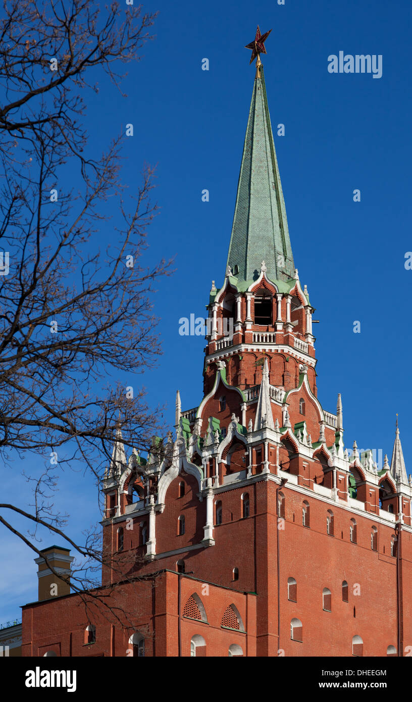 Trinity Tower of the Moscow Kremlin, Russia Stock Photo