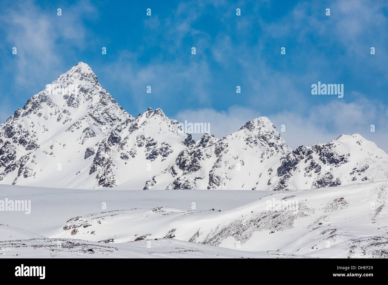 Dramatic skies in Signehamna, Krossfjorden, Spitsbergen, Svalbard, Norway, Scandinavia, Europe Stock Photo