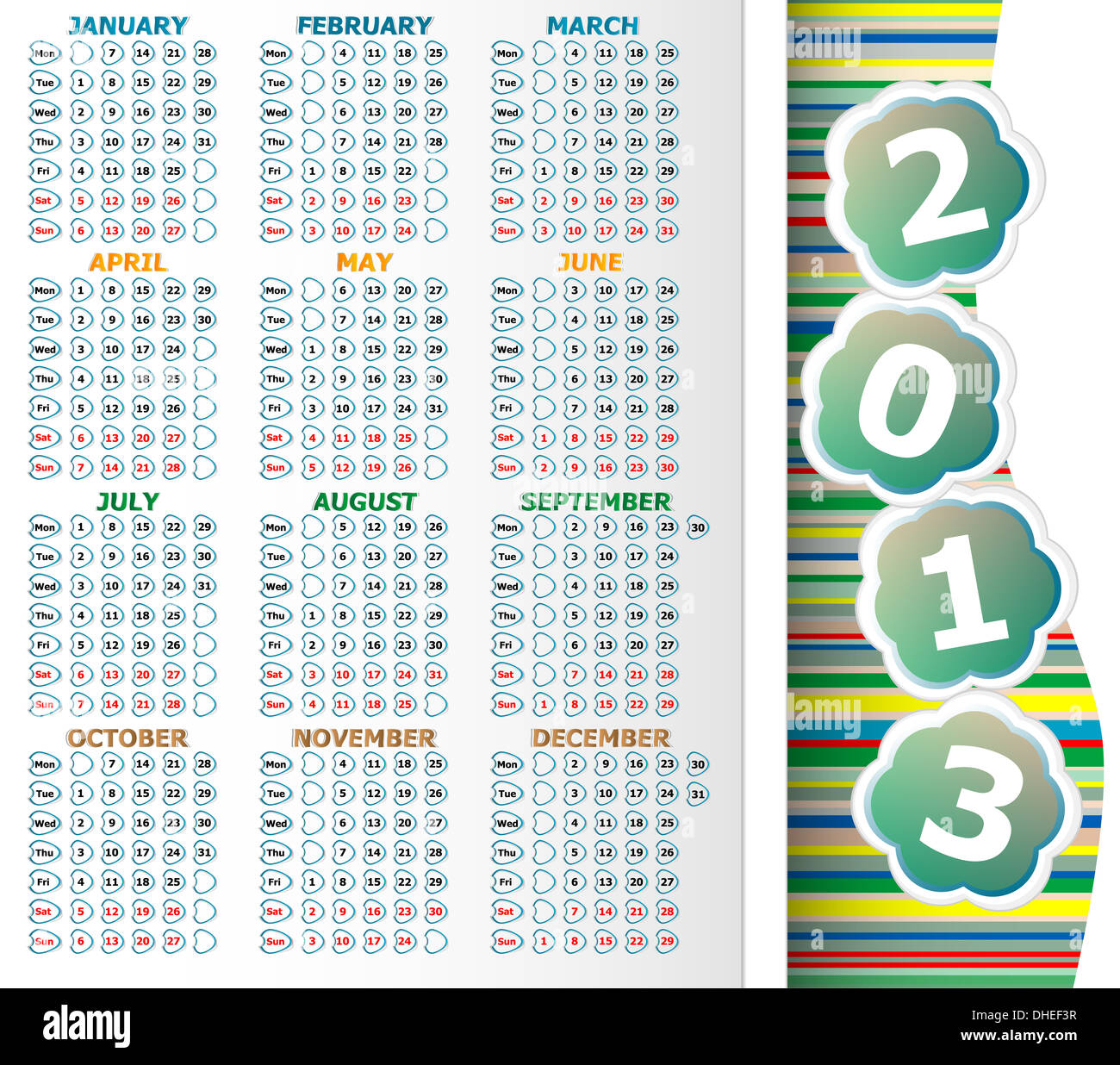 Simple 2013 year calendar Stock Photo Alamy Simple 2013 year calendar Stock Photo Alamy