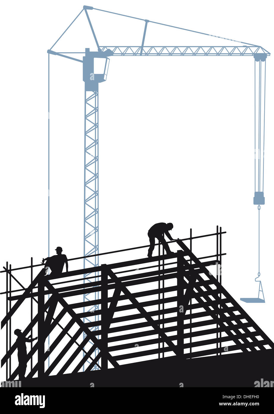 Construction site with crane Stock Photo