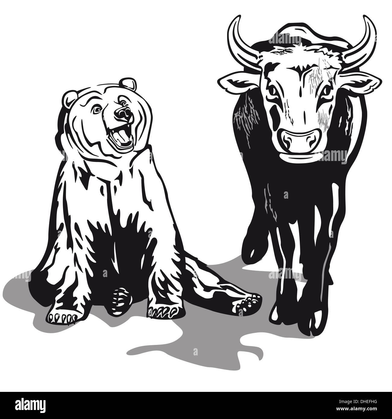 Bull and Bear Stock Photo
