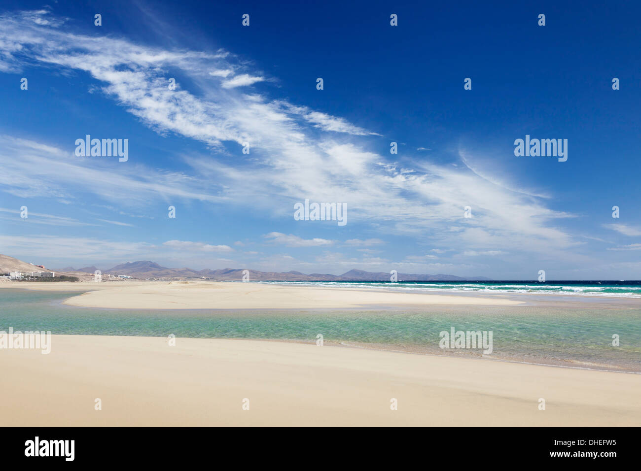 Playa de Sotavento, Risco del Paso, Fuerteventura, Canary Islands, Spain, Atlantic, Europe Stock Photo