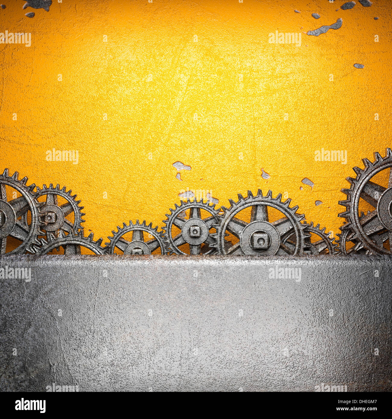 gear wheels on steel background Stock Photo - Alamy