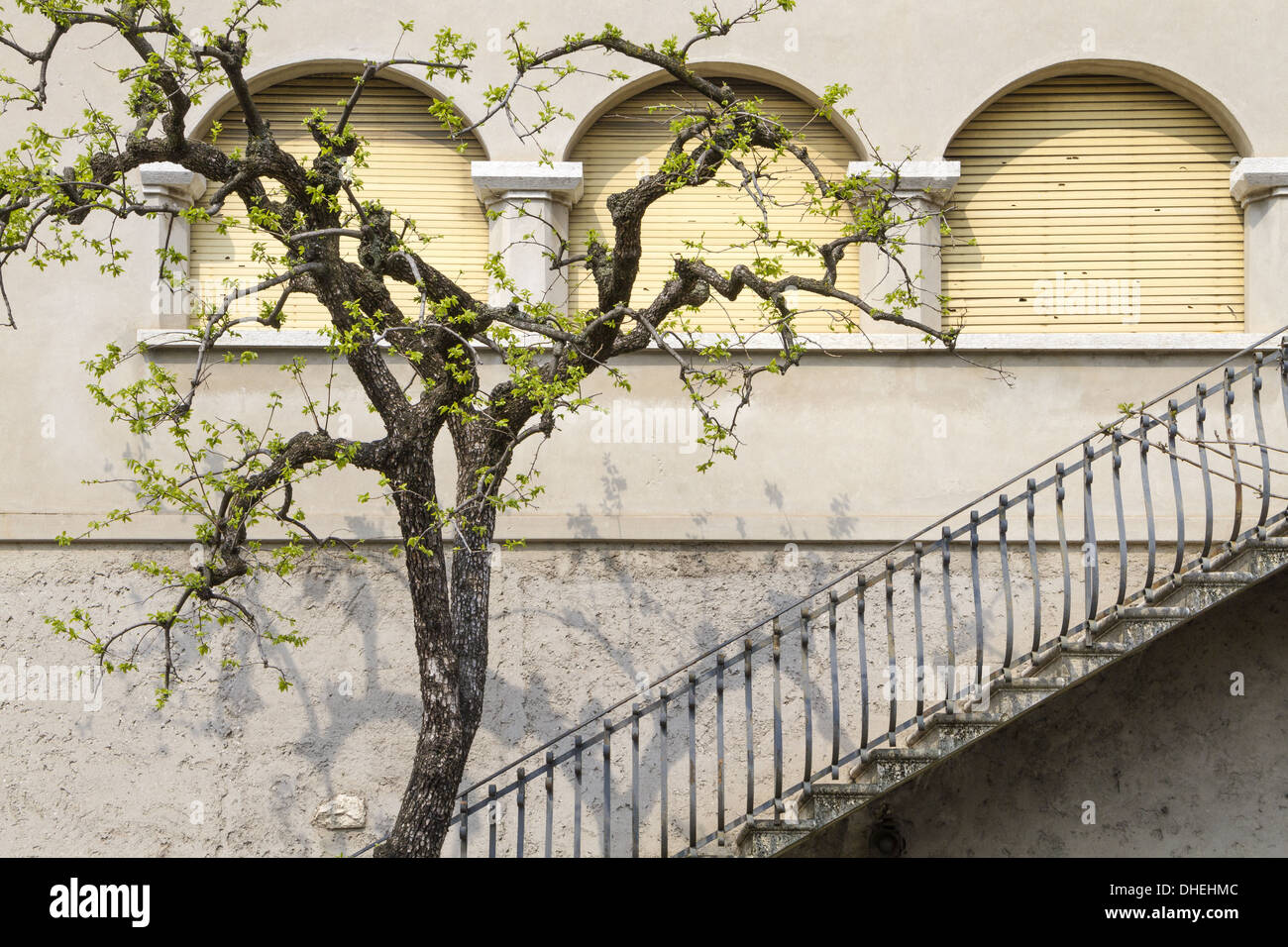 house facade with stairway Stock Photo