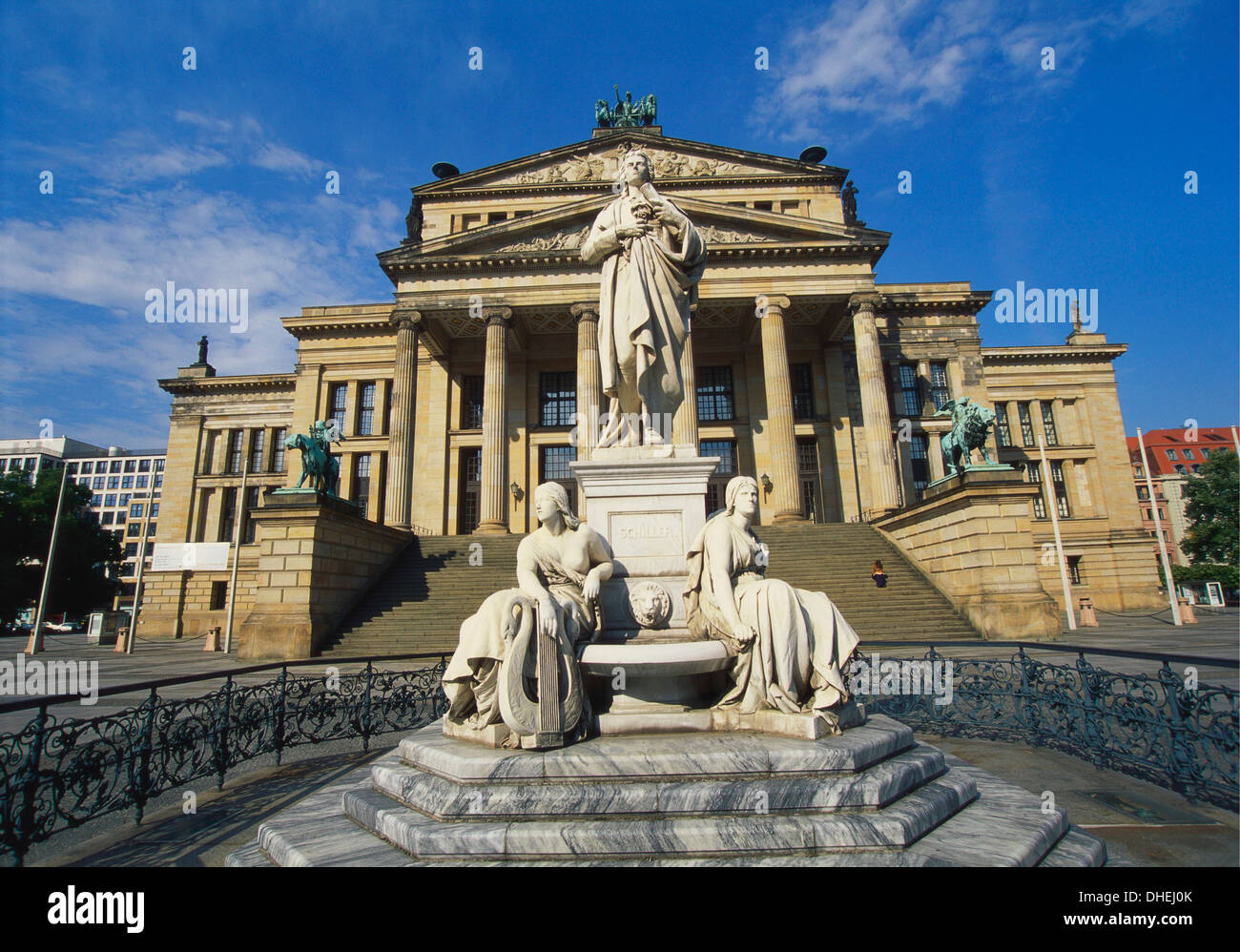 Statue of Friedrich Schiller and the Schauspielhaus, Gendarmenmarkt, Berlin, Germany Stock Photo