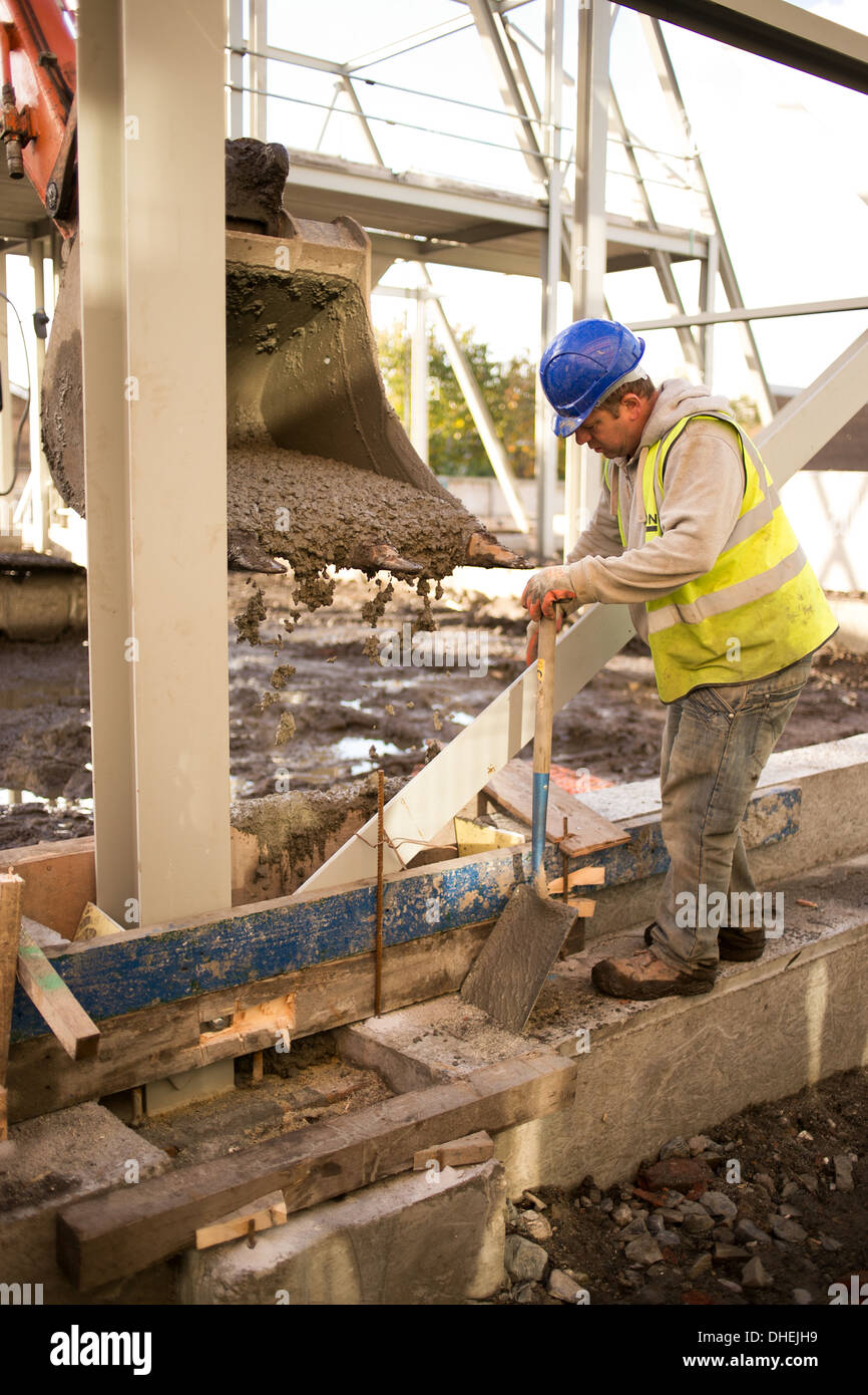 Construction work on a building site in Bolton , Greater Manchester