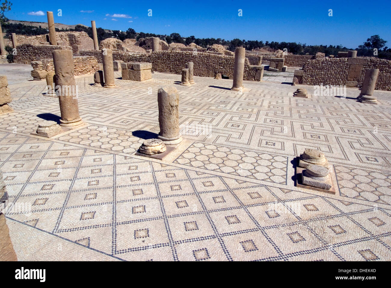 Large Baths, Roman ruin of Sbeitla, Tunisia, North Africa, Africa Stock Photo