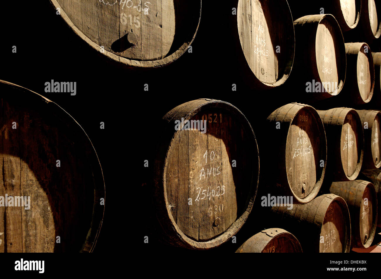 Port wine cellar, Vila Nova de Gaia, Oporto, Portugal, Europe Stock