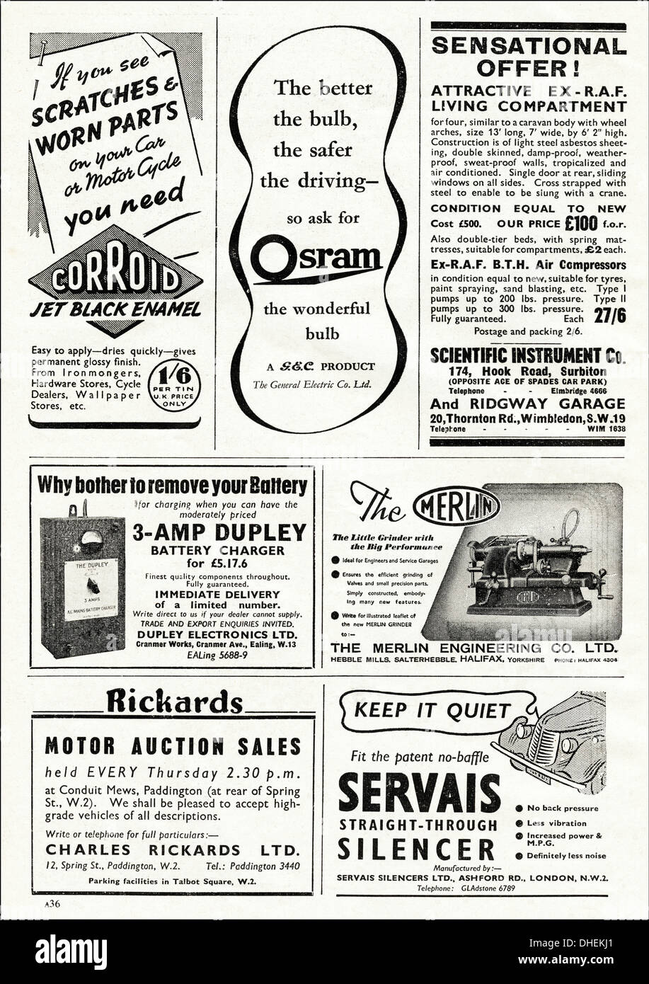 Advertisement Advertising Full Page Of Motoring Adverts Typical Of