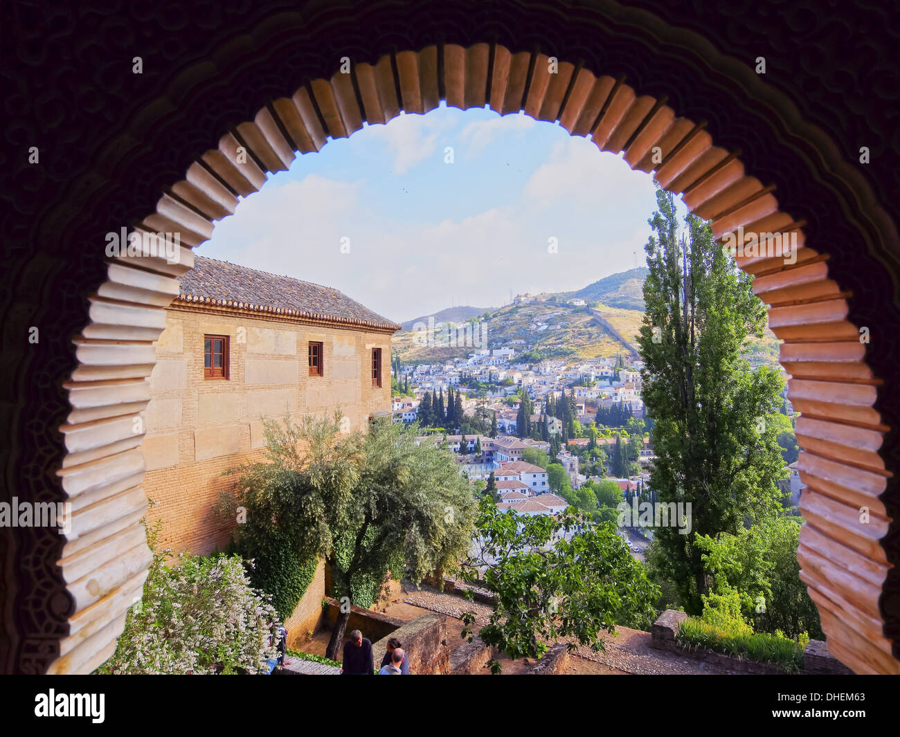 Palacios Nazaries in Alhambra in Granada, Andalusia, Spain Stock Photo