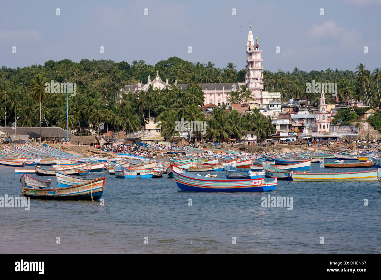 Fishing boats, Vizhinjam, Trivandrum, Kerala, India, Asia Stock Photo