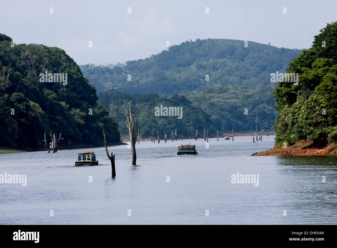 Boating, Periyar Tiger Reserve, Thekkady, Kerala, India, Asia Stock Photo