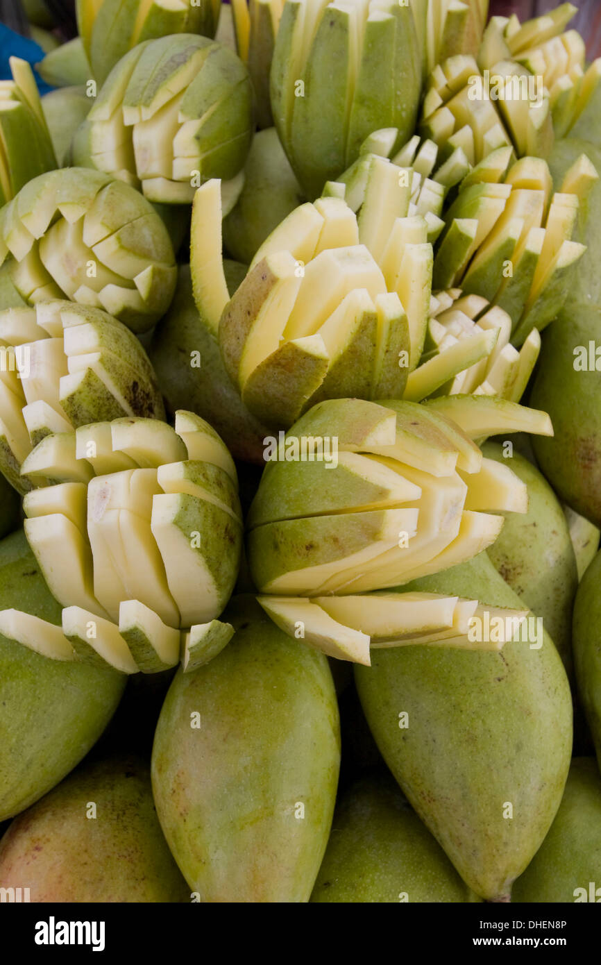 Sliced raw mangoes displayed for sale, Kanyakumari, Tamil Nadu, India, Asia Stock Photo Alamy