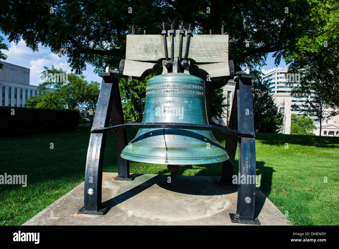 Old bell at the State Capitol in Nashville, Tennessee, United States of America, North America Stock Photo