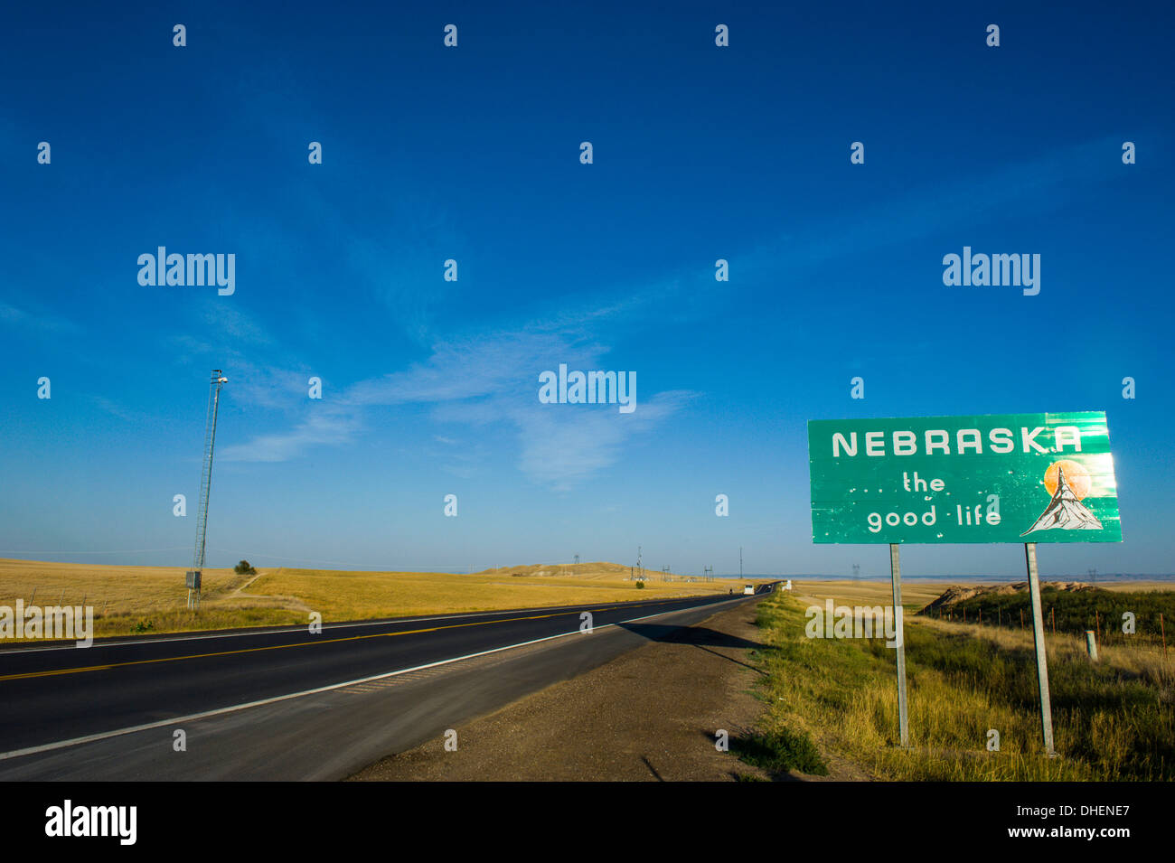 Route two through Nebraska, United States of America, North America Stock Photo
