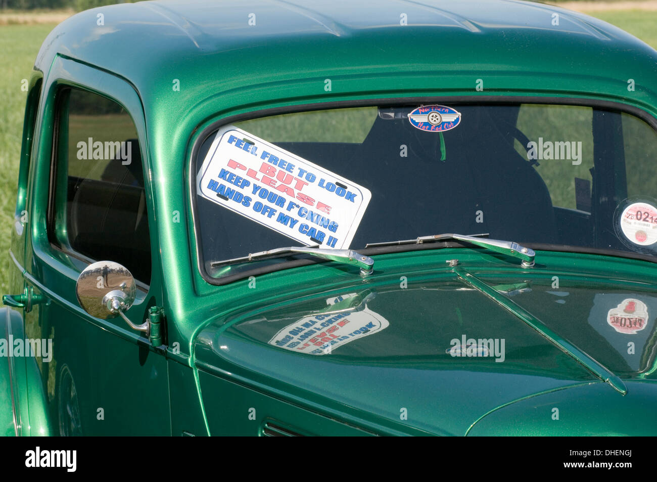 Car Cars Pride In Proud Of His Sign Signs Keep Off Don T Touch My Property Stock Photo Alamy