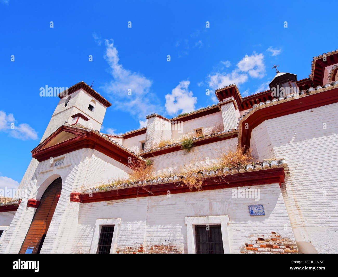 San Cristobal Church in Albayzin District in Granada - famous city in Andalusia, Spain Stock Photo