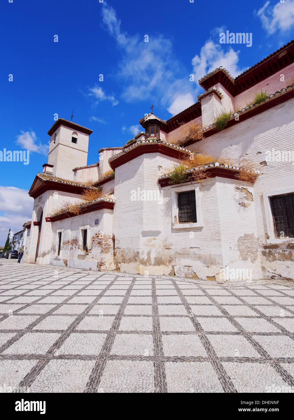 San Cristobal Church in Albayzin District in Granada - famous city in Andalusia, Spain Stock Photo