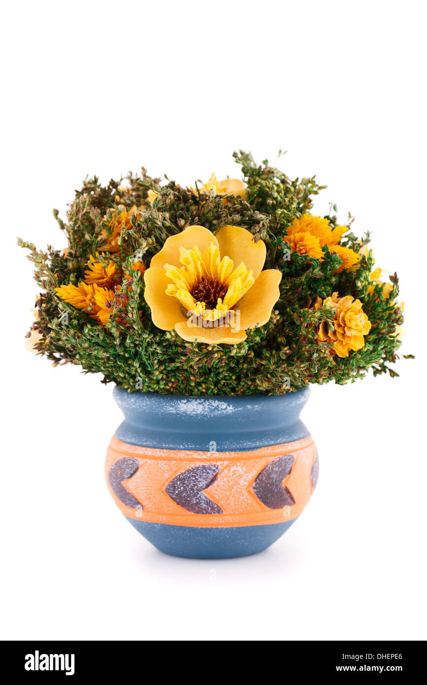 Flowers in vase isolated on white background Stock Photo - Alamy