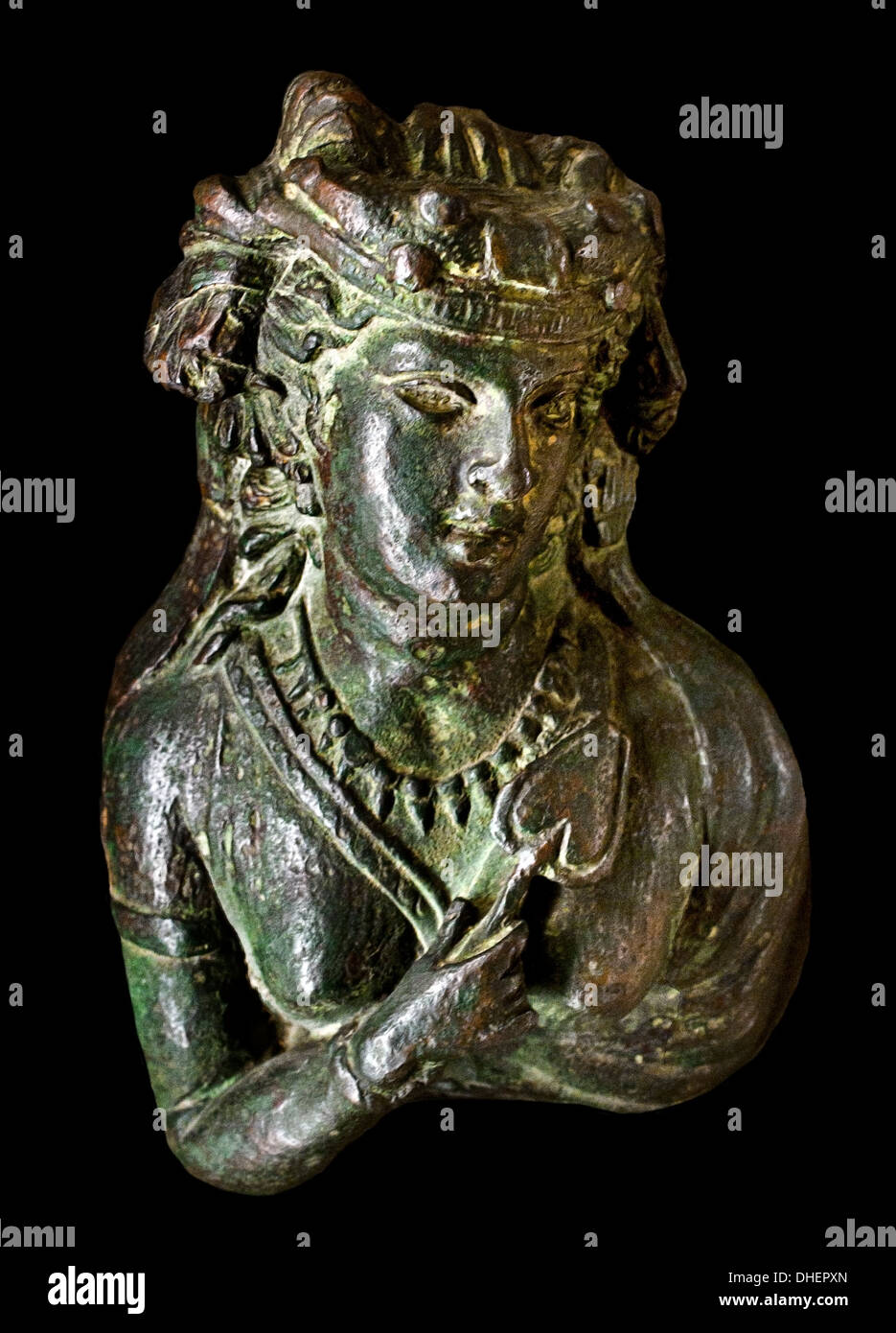 Bust of Menace II Century BC Bronze Greek Greece Stock Photo