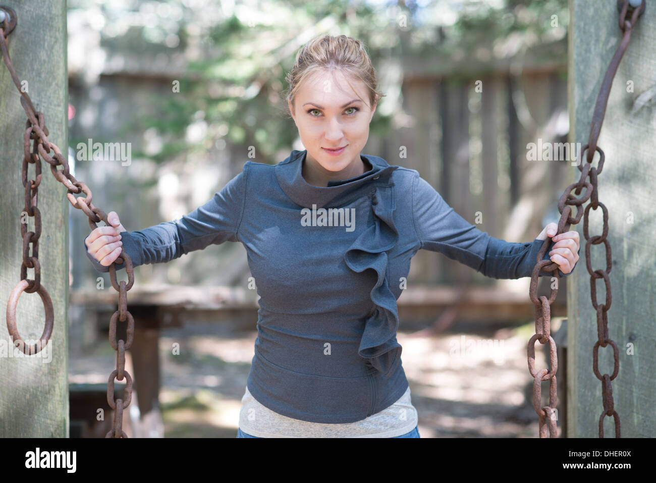 Woman in chains stock photo. Image of forced, person - 87390374