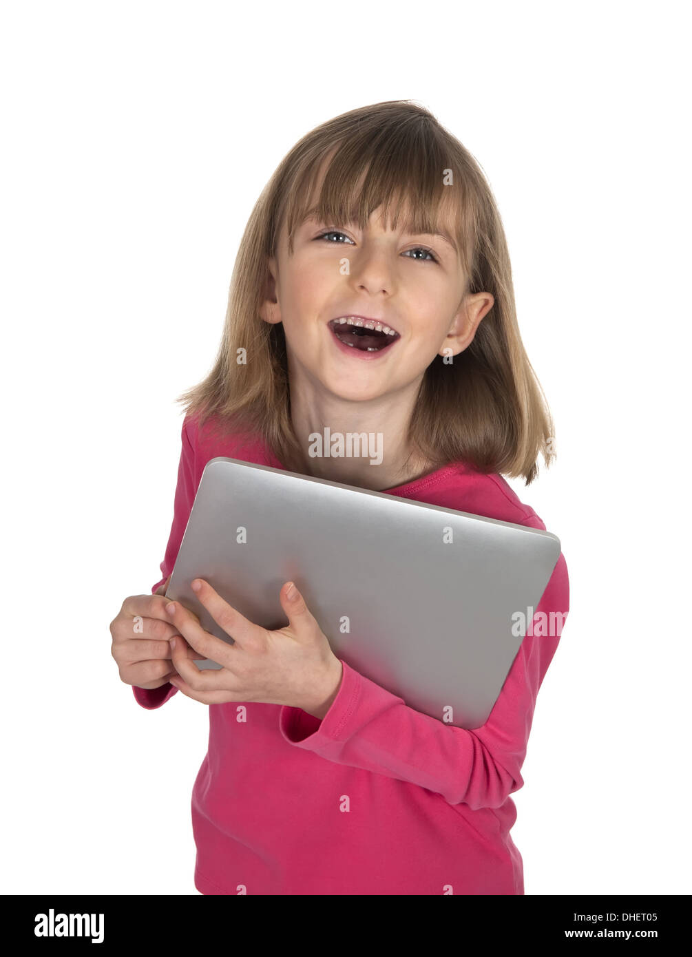 girl with digital tablet Stock Photo