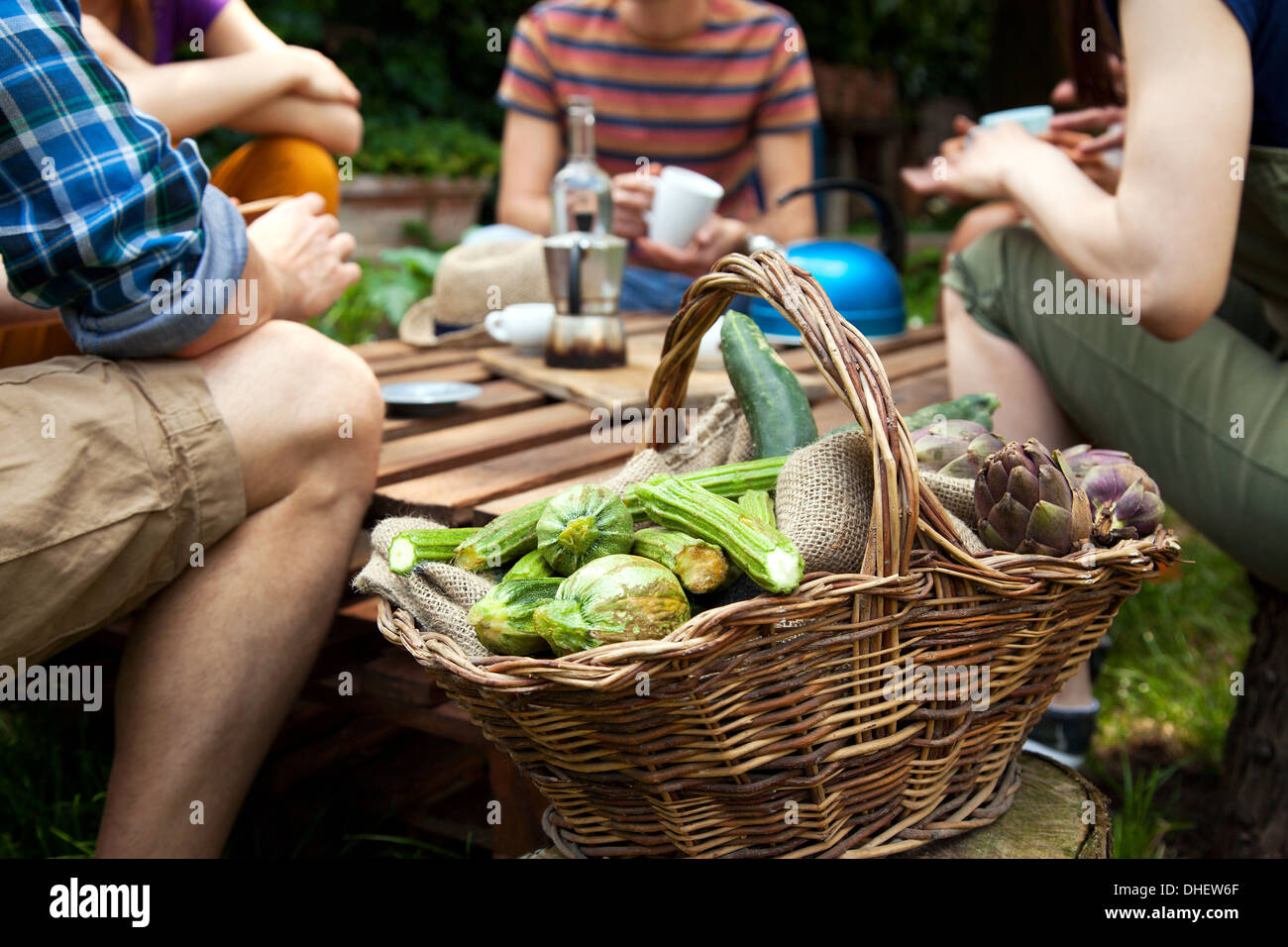 Basket of fresh vegetables Stock Photo Alamy