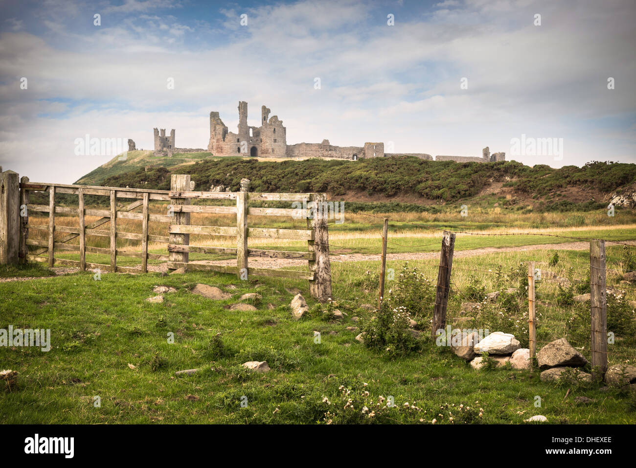 Dunstanburgh Castle, Craster, Northumberland, England, UK, GB Stock