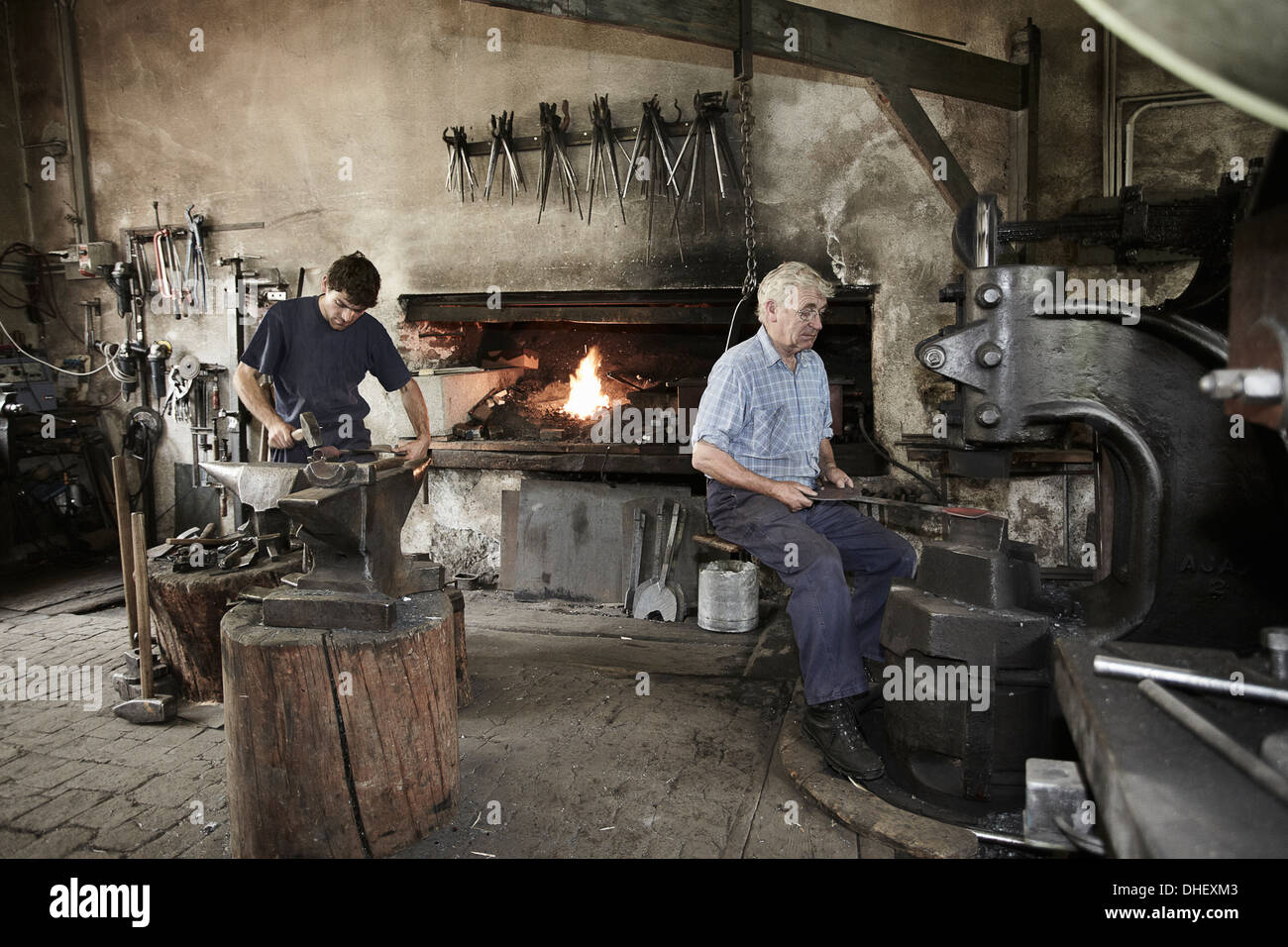 Blacksmiths at work Stock Photo