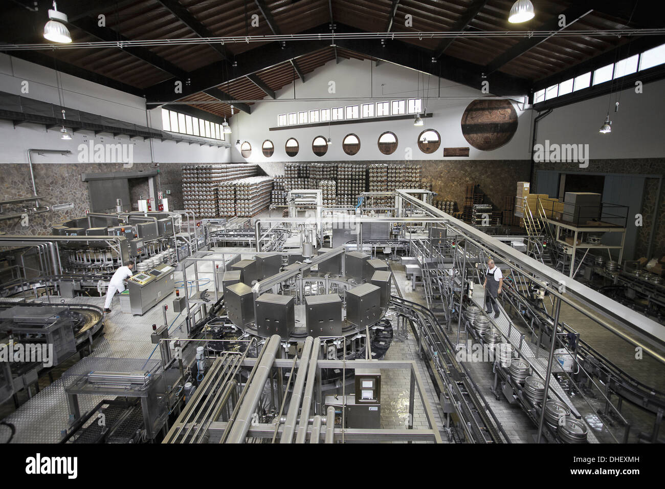 Machinery in a brewery Stock Photo