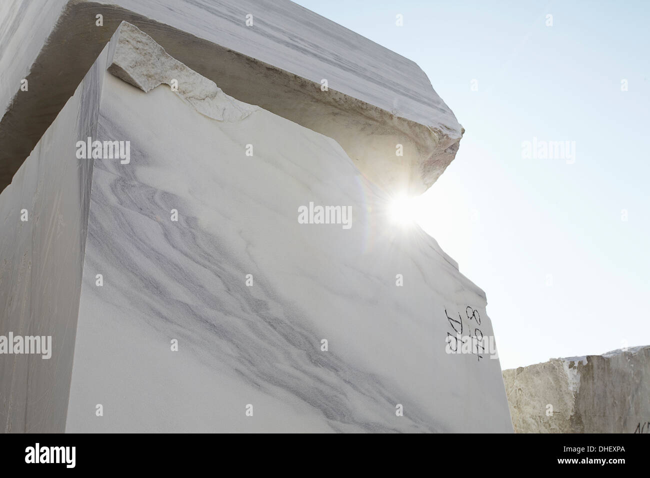 Large block of marble from quarry Stock Photo