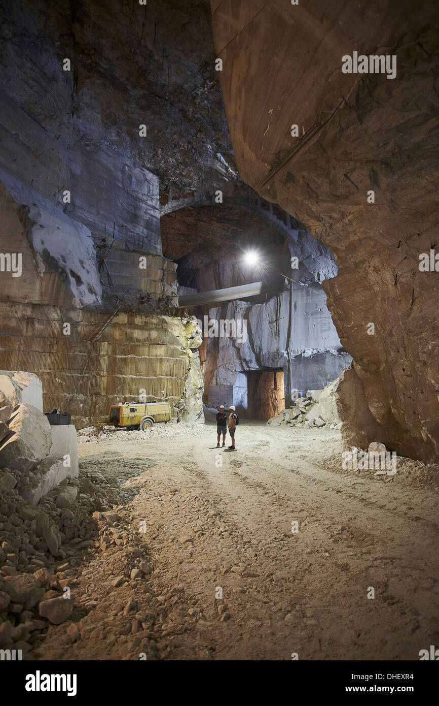 Workers in a marble quarry Stock Photo Alamy