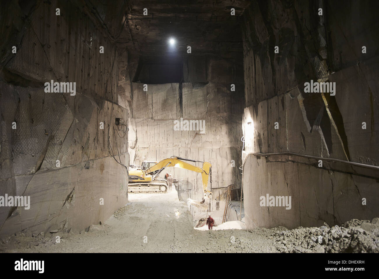 Inside a marble quarry Stock Photo