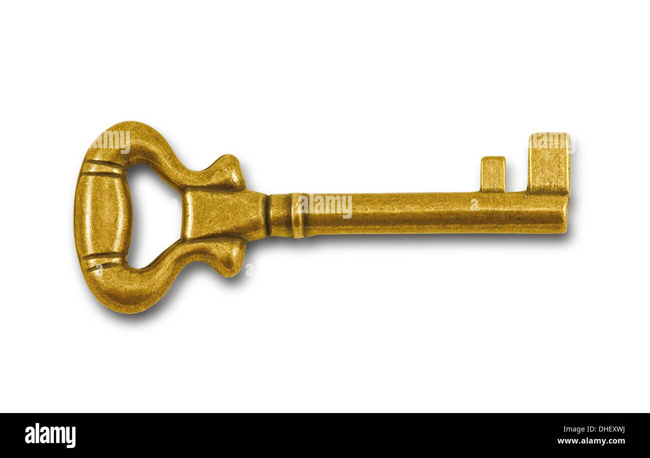 rusty key isolated on white Stock Photo