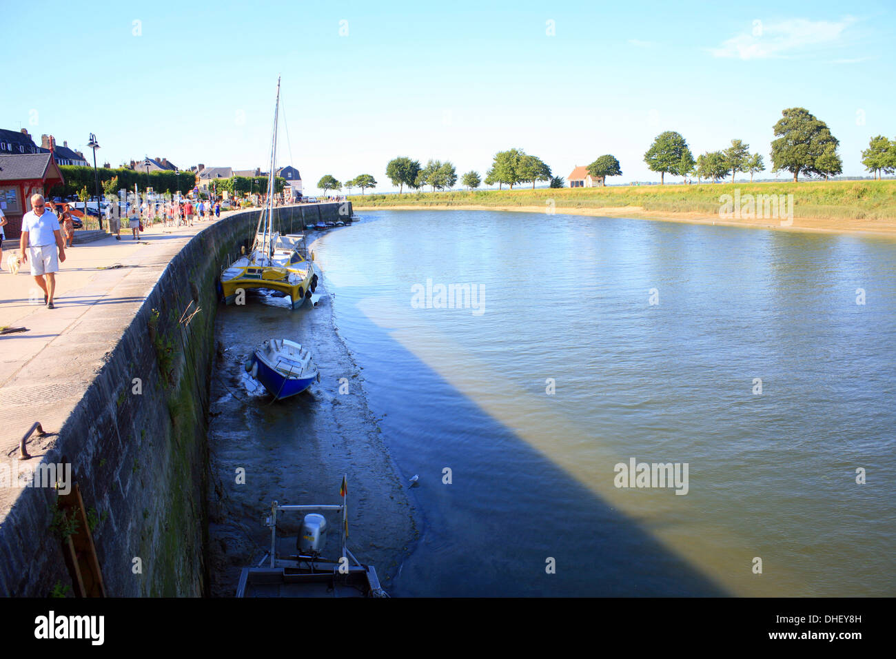 Somme River from Quai Blavet, St Valery Sur Somme, Somme, Picardy