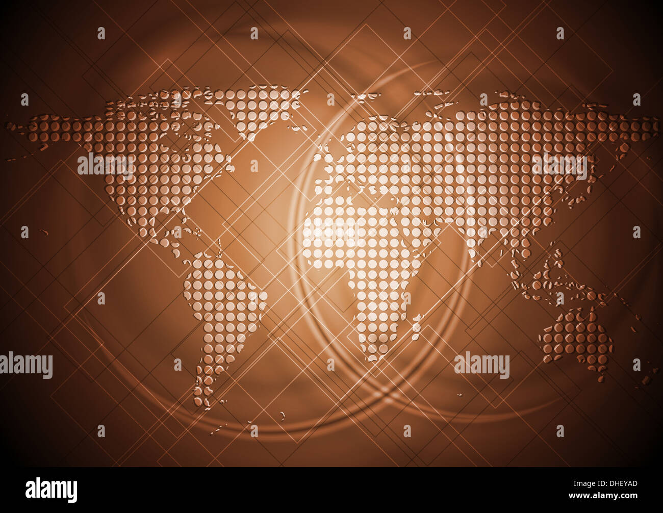 Technology vector background with world map Stock Photo - Alamy
