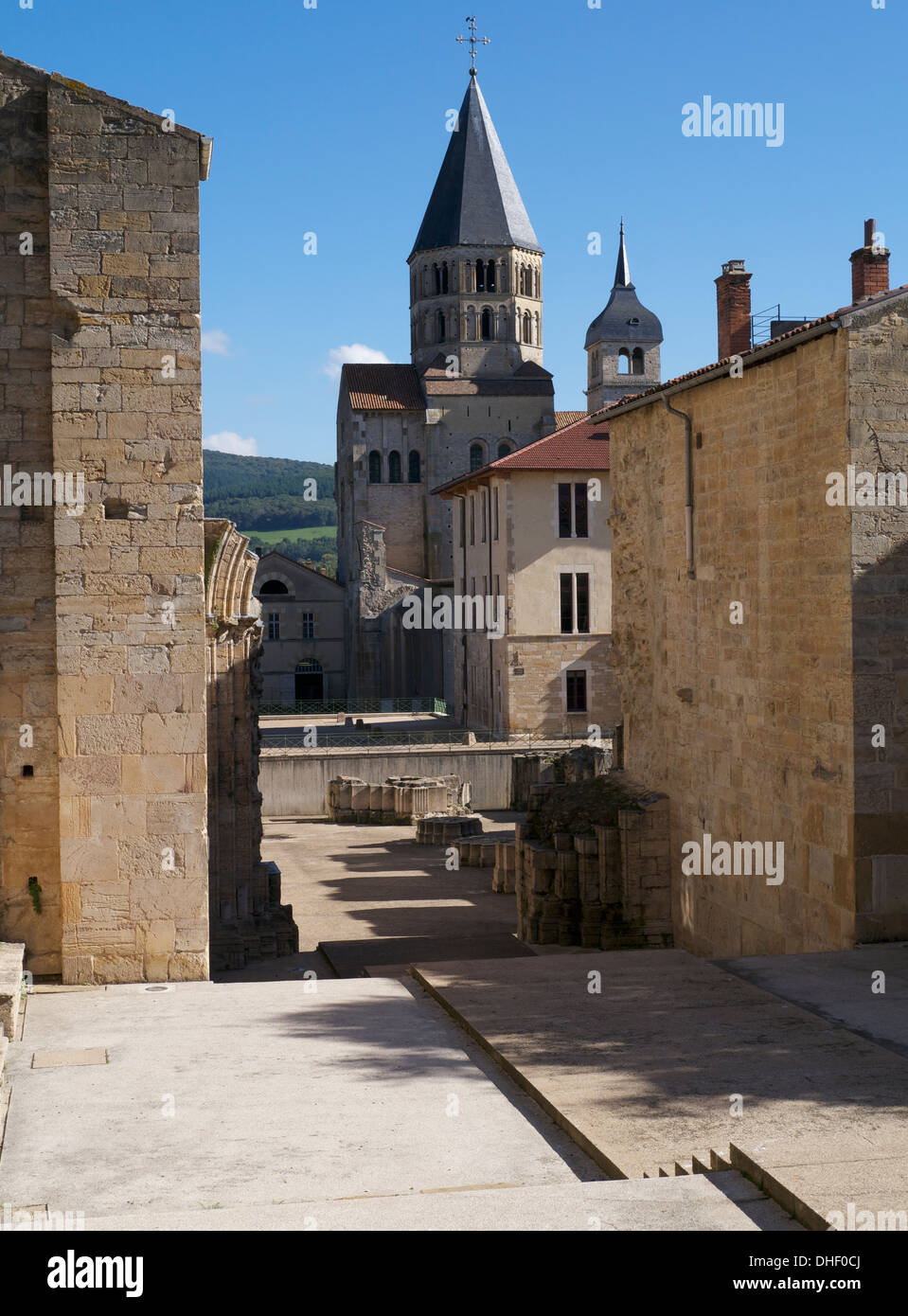 A view of the remains of the Abbey in Cluny, France Stock Photo