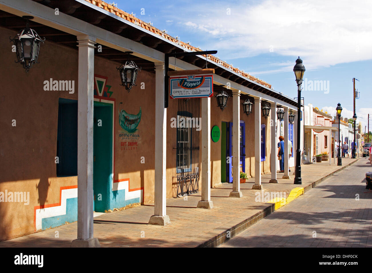 Historic buildings and portal, Old Mesilla, New Mexico USA Stock Photo