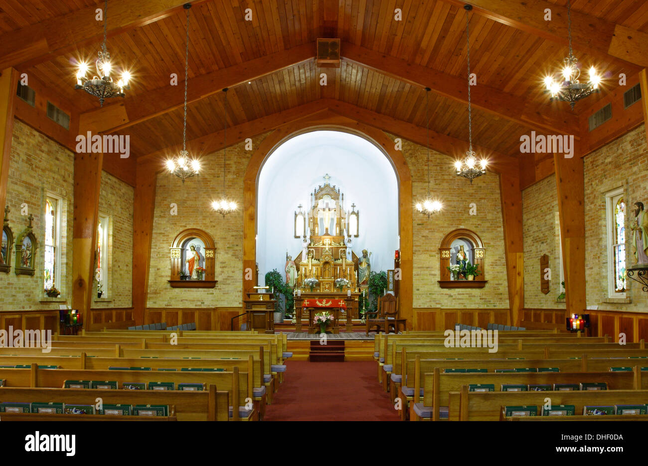 Interior, San Albino Church (1852), Old Mesilla, New Mexico USA Stock Photo