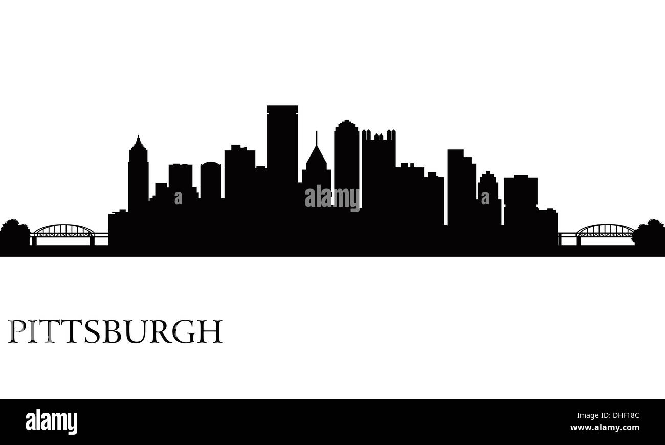 Pittsburgh city skyline silhouette background Stock Photo - Alamy
