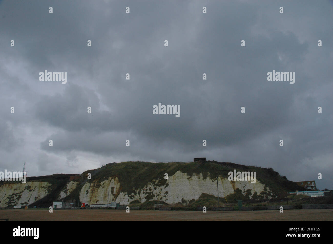 Newhaven, Sussex, UK. 8th November 2013. Grey clouds over Newhaven fort hill as weather again deteriorates. Credit:  David Burr/Alamy Live News Stock Photo