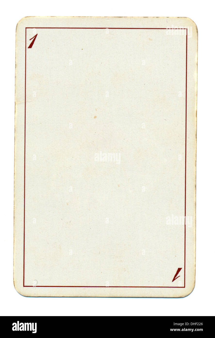 Isolated On White Empty Old Playing Card Paper Background, 47 OFF